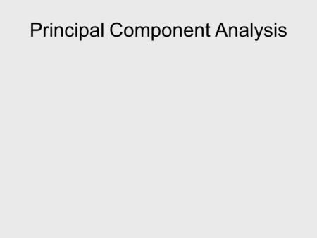 Principal Component Analysis. Consider a collection of points.