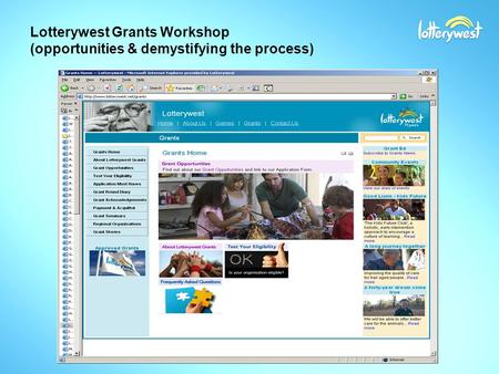 Lotterywest Grants Workshop (opportunities & demystifying the process)