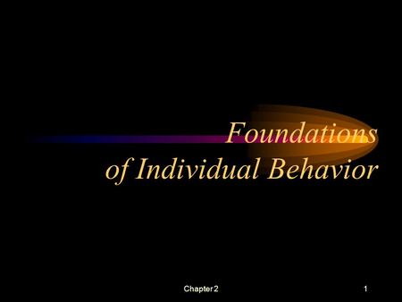 Chapter 21 Foundations of Individual Behavior. Chapter 22 Learning Objectives Define key biographical characteristics Identify two types of ability Shape.