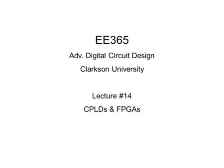 Adv. Digital Circuit Design