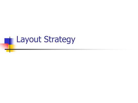 Layout Strategy. Introduction What – Layout Decisions Where – For efficiency or customer appeal Why – Improve Profitability.