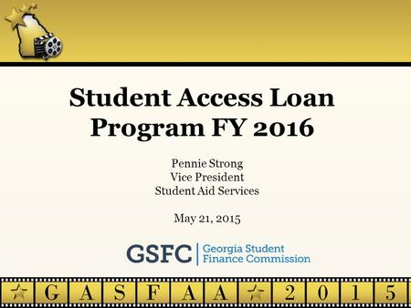 Student Access Loan Program FY 2016