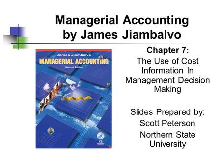 Managerial Accounting by James Jiambalvo