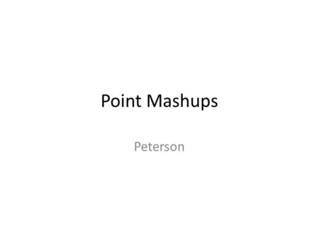 Point Mashups Peterson. Icons Info Marker Random Points.