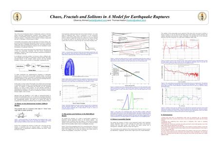 Chaos, Fractals and Solitons in A Model for Earthquake Ruptures Elbanna, Ahmed and Thomas Heaton