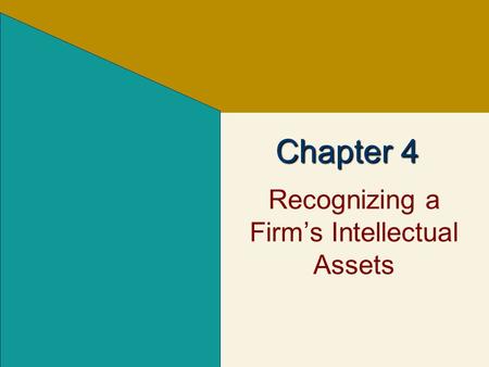 Recognizing a Firm’s Intellectual Assets