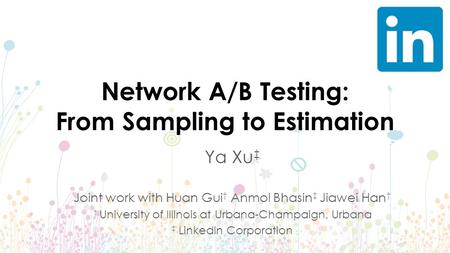 Network A/B Testing: From Sampling to Estimation