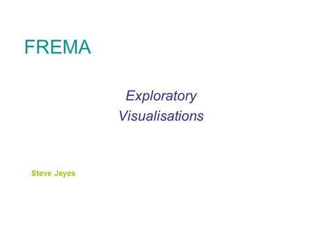 FREMA Exploratory Visualisations Steve Jeyes. A Domain view – after initial reflection on QCA, York and Kingston visits Items Validation Final Grade Structuring.