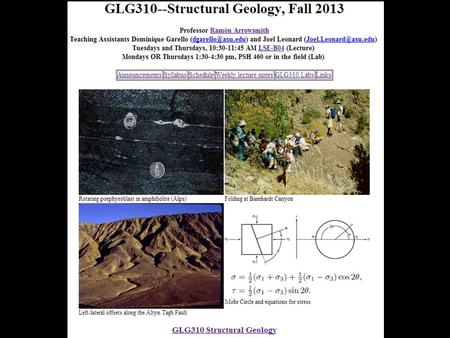 GLG310 Structural Geology. 16 July 2015GLG310 Structural Geology.