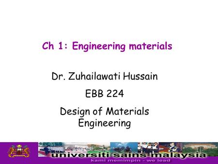 Ch 1: Engineering materials