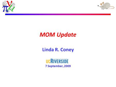 Linda R. Coney – 24th April 2009 MOM Update Linda R. Coney 7 September, 2009.