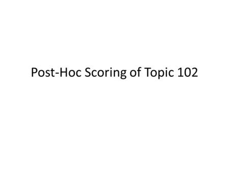 Post-Hoc Scoring of Topic 102. Topic 102 Documents referring to marketing or advertising restrictions proposed for inclusion in, or actually included.