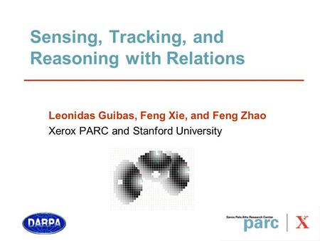 Sensing, Tracking, and Reasoning with Relations Leonidas Guibas, Feng Xie, and Feng Zhao Xerox PARC and Stanford University.