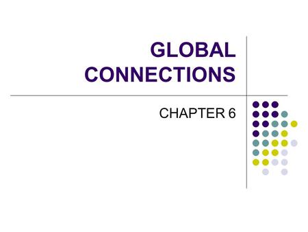 GLOBAL CONNECTIONS CHAPTER 6. LEARNING OBJECTIVES By the end of the lesson, students will be able to 1. Draw conclusion of the reading text 2. Summarize.