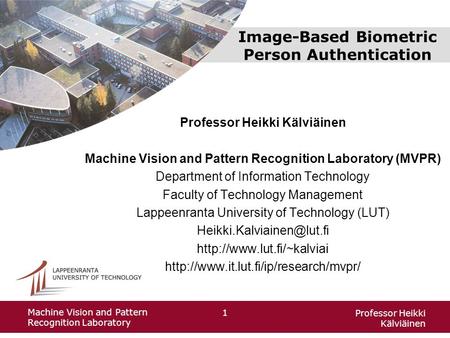 Image-Based Biometric Person Authentication