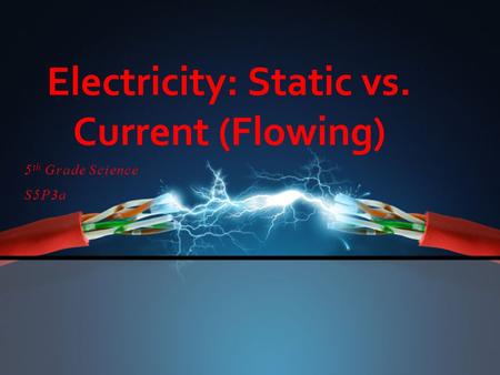 5 th Grade Science S5P3a Electricity: Static vs. Current (Flowing)