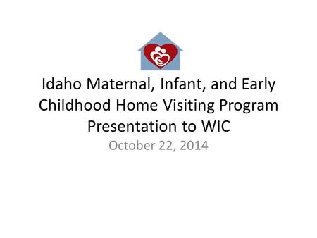 Idaho Maternal, Infant, and Early Childhood Home Visiting Program Presentation to WIC October 22, 2014.