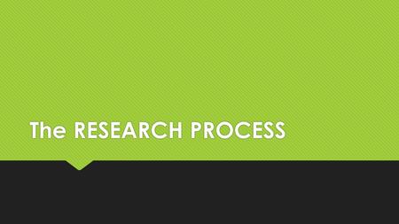 The RESEARCH PROCESS. IDEA-GENERATING PHASE  Research begins with an idea in which the researcher has interest.  It is in this phase wherein the researcher.