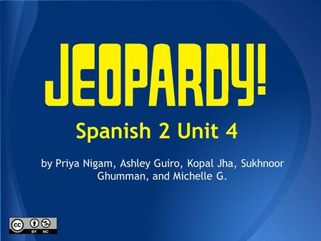 Spanish 2 Unit 4 by Priya Nigam, Ashley Guiro, Kopal Jha, Sukhnoor Ghumman, and Michelle G.