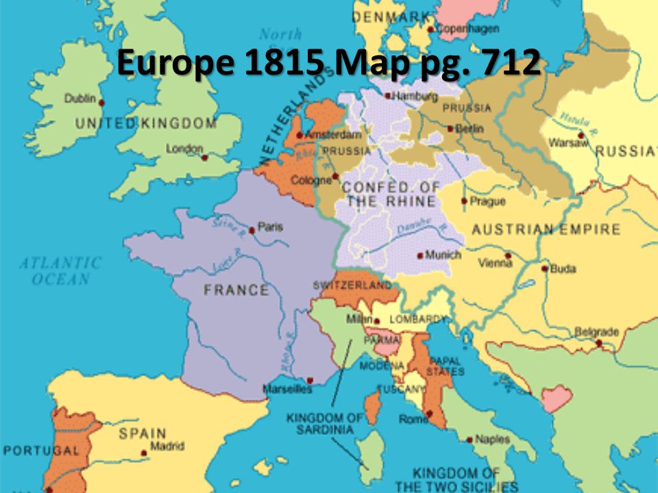 Map Of Europe 1815