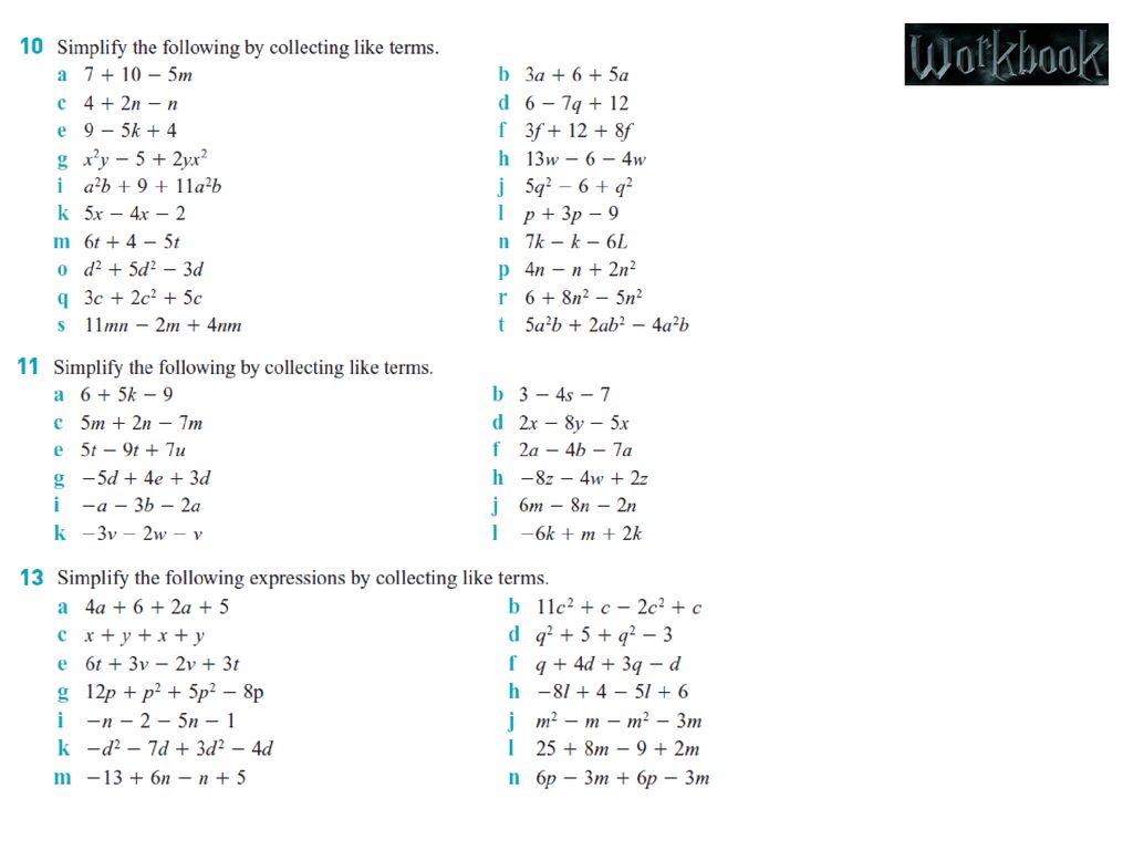 Algebraic Techniques 1 Vocabulary Algebra Symbols Difference Ppt Download