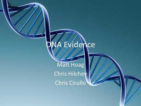 DNA Evidence Matt Hoag Chris Hilchey Chris Cirullo.