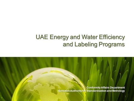 UAE Energy and Water Efficiency and Labeling Programs