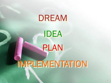 DREAM PLAN IDEA IMPLEMENTATION 1 2 3 Introduction to Image Processing Dr. Kourosh Kiani