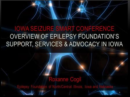 1 Roxanne Cogil Epilepsy Foundation of North/Central Illinois, Iowa and Nebraska IOWA SEIZURE SMART CONFERENCE OVERVIEW OF EPILEPSY FOUNDATION’S SUPPORT,