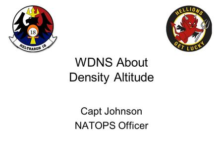 WDNS About Density Altitude