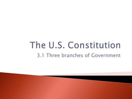 3.1 Three branches of Government