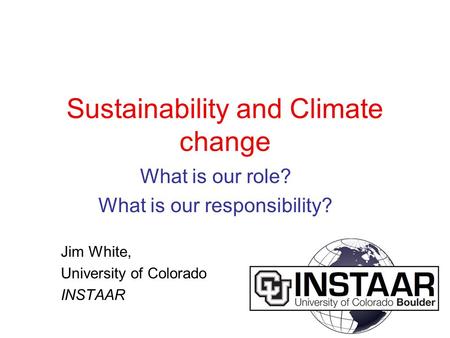 Sustainability and Climate change
