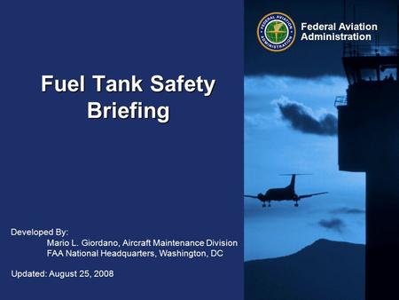 Fuel Tank Safety Briefing