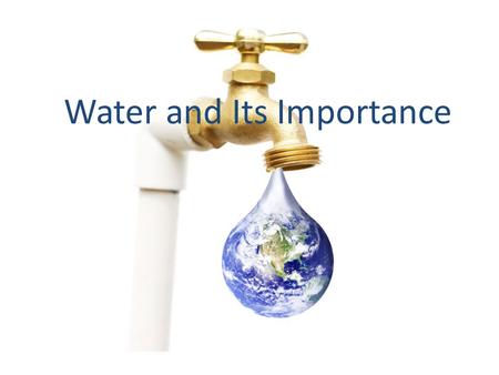 Water and Its Importance. Water and Living Organisms Water is the most important compound in living organisms. It makes up 70 – 95% of most organisms.