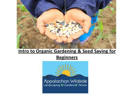 Intro to Organic Gardening & Seed Saving for Beginners Ben Casteel of Appalachian WildSide and VHCC.