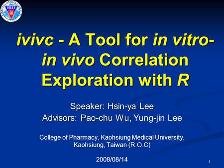 ivivc - A Tool for in vitro- in vivo Correlation Exploration with R