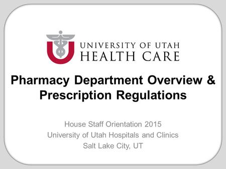 Pharmacy Department Overview & Prescription Regulations