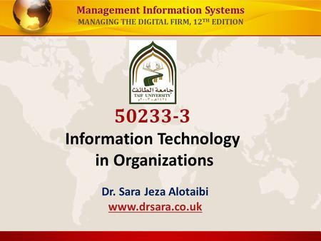 Information Technology in Organizations