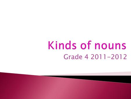 Kinds of nouns Grade 4 2011-2012.