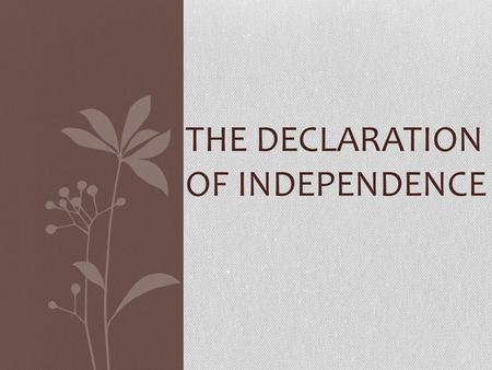The Declaration of INdependence