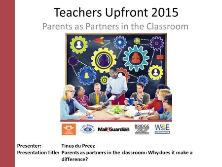 Parents as Partners in the Classroom