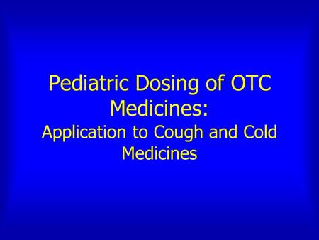 Introduction The purpose of this presentation is to encourage the NDAC to: Endorse (once again) the use of a dosing schedule based on the more finely divided.