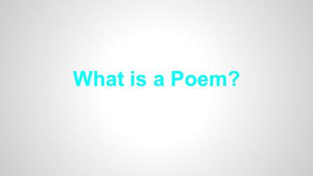 What is a Poem?. Reflection Questions (Journal) 1.In three sentences or less, explain what you think a poem is. 2.What separates a poem from prose fiction?