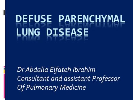 Defuse parenchymal lung disease