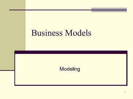 1 Business Models Modeling. 2 Why Model the Business Business modeling is a technique to help answer critical questions, such as: What do the workers.