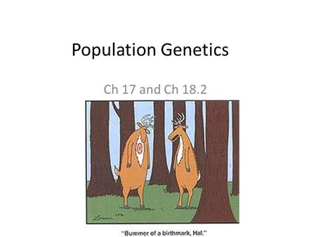 Population Genetics Ch 17 and Ch 18.2.