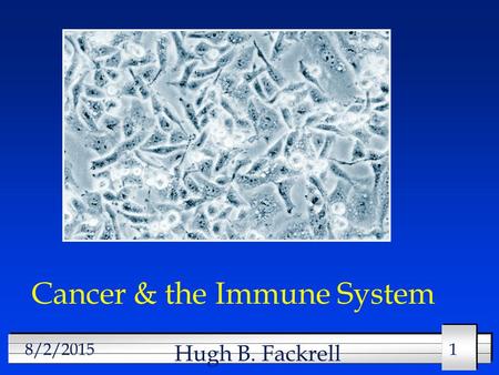 118/2/2015 Cancer & the Immune System Hugh B. Fackrell.