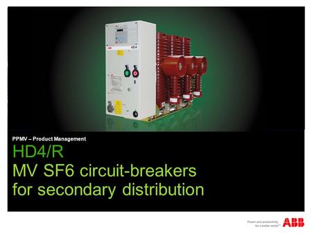 MV SF6 circuit-breakers for secondary distribution