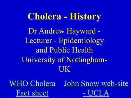 John Snow web-site - UCLA