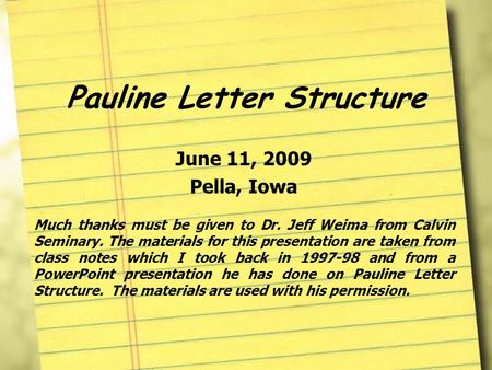Pauline Letter Structure